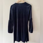 Madewell Deep Navy Velvet Balloon-Sleeve Dress Photo 5