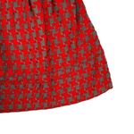 Xhilaration Houndstooth Red Gray High Waisted A-Line Knit Skirt Medium Photo 2