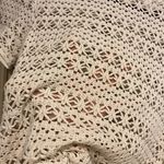 Joie  Crochet Cream Off-White Knit Top Blouse Crewneck Short Sleeve Size Large Photo 3