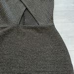 Mango  Casual Stretch Black Metallic Stripe Racerback Dress Size XS Photo 3