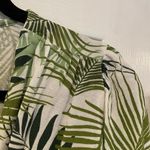 Midnight sky  Size M Tropical Palm Linen Blend Tie Front 3/4 Sleeve Crop Top Photo 3