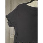 Arizona Jeans NWT  Co Black Ribbed Ruffle Crop Lace-Up Top Women's Size XXXL Photo 9