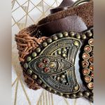 Leatherock Stone Jewels Studded Leather Belt Size M Brown Size M Photo 2