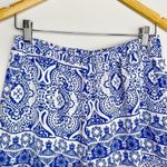 Buckle Blue Rain West Wind High Waisted Printed Shorts Large Blue White Photo 3
