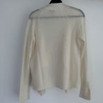 White + Warren Cashmere Sweater Cardigan Large Cream Waterfall Draped Open Front Photo 5