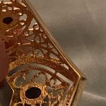 Womens Cuff Bracelet Heart Goldtone Black & Clear Stones 7” To 8” Diameter Gold Photo 4