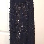 Navy Blue Sequin Maxi Dress Size XS Photo 2