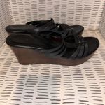 UGG  Mattie Black Leather Strappy Wedge Sandals Stacked 3" Inch Heel Platform 10 Photo 3