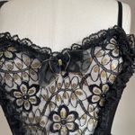 Midnight Hour 90s Vintage Dark Fairy Lace Black & Gold Bodysuit With Sheer Flouncy Tutu Size M Photo 2