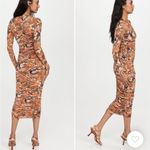 ALC Frank ALC Ansel Midi Bodycon Ruched Dress in Clay Combo Size Medium Photo 1