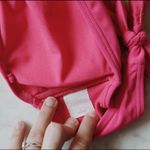 Xhilaration  by Target Hot Pink Twist Bandeau Top with Gold Hibiscus Size XL Photo 3