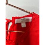 ATLIEN Red Satin Ruffle Sleeveless Crewneck Waist Tie Shift Dress Size Large Photo 6