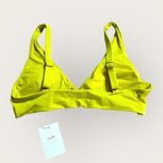 ANDIE  Swim The Belmar Bikini Top Women's Med Honeysuckle Yellow Glossy Eco Nylon Photo 3