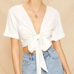 White Tie Front Top Size L Photo 0