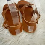 SSEKO | Brown Leather Double Strap Sandal Sandals Open Toe Strappy | Size 8 Tan Photo 3