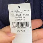 American Eagle  Embroidered Navy Off-the-Shoulder Cold Shoulder Top NWT AE Photo 9