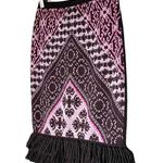 Anthropologie Sleeping on Snow Wool Fringe Sweater Skirt Black Purple Size XS Photo 4