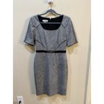 Kay Unger  Dress Designer Black White Tweed Lined Buckle Size 10 Cocktail Career Photo 2