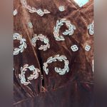 Tea N Rose  NWT The Tyrone Embroidered Dress In Brown Velvet Size L Photo 3