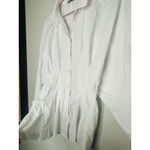 Natori  White Cotton Blend Collared Front Button Techno Poplin Top Size 8 Photo 8