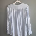 Loft Blue Henley 1/2 Button Down Smock Long Sleeve Flowy Shirt Medium Photo 1