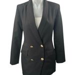 Unique21 Black Asymmetric Double Breasted Long Sleeve Mini Blazer Dress Size 2 Photo 0