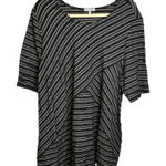 Habitat  Clothes to Live in Blouse Women's Size 1X‎ Tunic Stripes Black Silver Photo 0