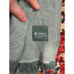 Lululemon Woven Wool Scarf Tidewater Teal / White Opal 100% Wool Wrap O/S Photo 3