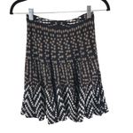 BCBGMAXAZRIA Womens XS Black & Brown Printed Knee Length Skirt Silk Cotton Blend Photo 1