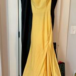 Sherri Hill Yellow Open Back Dress Photo 0