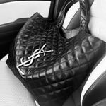 Saint Laurent YSL, iCare Tote Bag and Pouch, Black Quilted Leather Photo 5