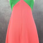Vintage 70s Halter Maxi Dress Size Small Colorblock Disco Mod Summer Handmade Pink Photo 3