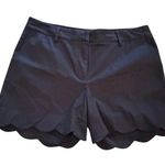 J. McLaughlin  Women's Blue Scallop Hem Chino Petal Shorts Size 10 Photo 0