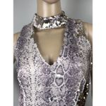Fab'rik Bodycon Sequins Snakeskin Mini Dress Sz S Cocktail Party Club Sexy Date Purple Photo 3