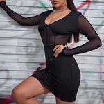 SheIn Mesh corset long sleeve dress Photo 0