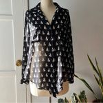 American Rag America Rag Cie• Vintage Kitty Cat Blouse•Sz L Photo 1