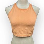 Zella Women's Medium Orange Coral Beads Seamless Sports Bra Racerback Padded Photo 0