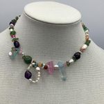 Amethyst Haobalabu Gorgeous Multicolor Quartz Gemstones Choker Adjustable Photo 0
