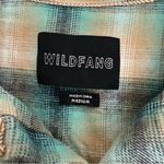 Wildfang The Essential Flannel Long Sleeve Shirt Dress Shacket Plaid Green Tan Size M Photo 9