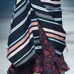 Kenzo RTW 2015 Black Orange White Serape Baja Stripe Wrap Cardigan Sweater Small Photo 0