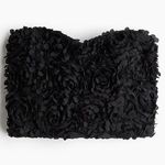 H&M NWT  APPLIQUÉD BANDEAU CROP TOP in BLACK | US S Photo 0
