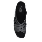 Munro  | Black Leather Lee Open Toe Twisted Block Kitten Heel Slide Mules, 7.5W Photo 2