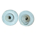 Painted Silver Floral‎ Circle Button Earrings Vintage Orange Yellow Blue Posts Photo 3