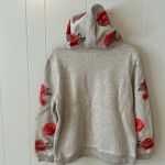 Central Park West  Grey Embroidered Hoodie Size Medium Photo 1