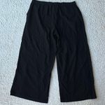 Eileen Fisher Jersey Viscose Cropped Crepe Wide Leg Pants Black Large Photo 4