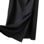 A New Day NEW Black Strapless Knit Tube Dress Size Large Slit Hem Stretch Midi Photo 4