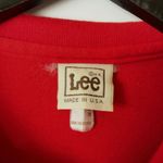 Lee Vintage Basic Polo Shirt Tee Single Stitch USA Red M Medium Plain Solid Photo 10