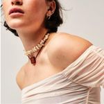 Free People  Sunshine Express Choker Brown NWT Glass Bohemian Necklace Layering Photo 3