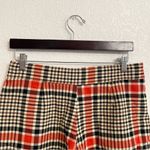 Free People  Womens Shorts Orange Black Plaid Mayfair Pleated Zip Front Size 10 Photo 4