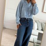 Anthropologie  Seaside Blue Cropped Sweatshirt  Photo 0